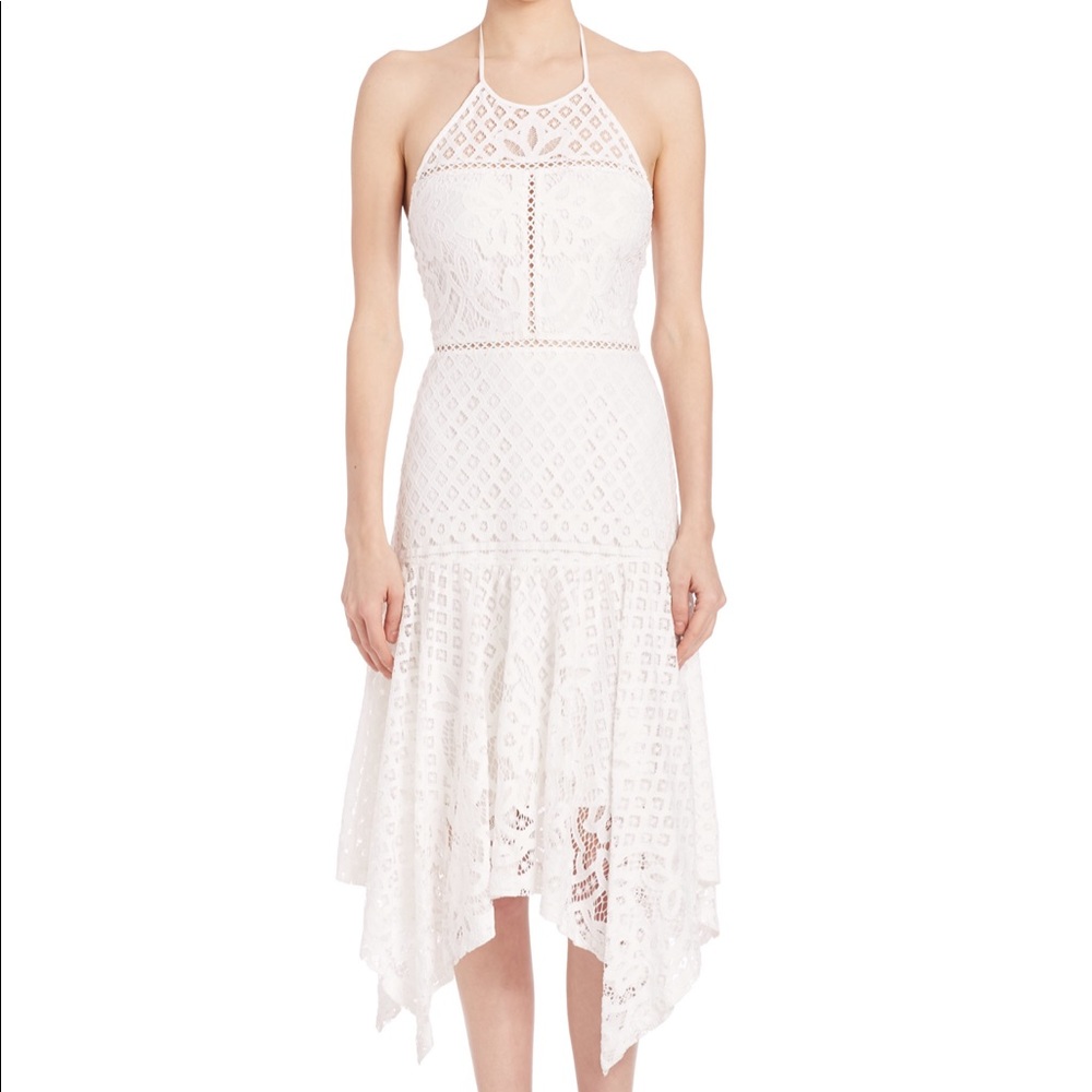 Parker White Lace Midi Dress